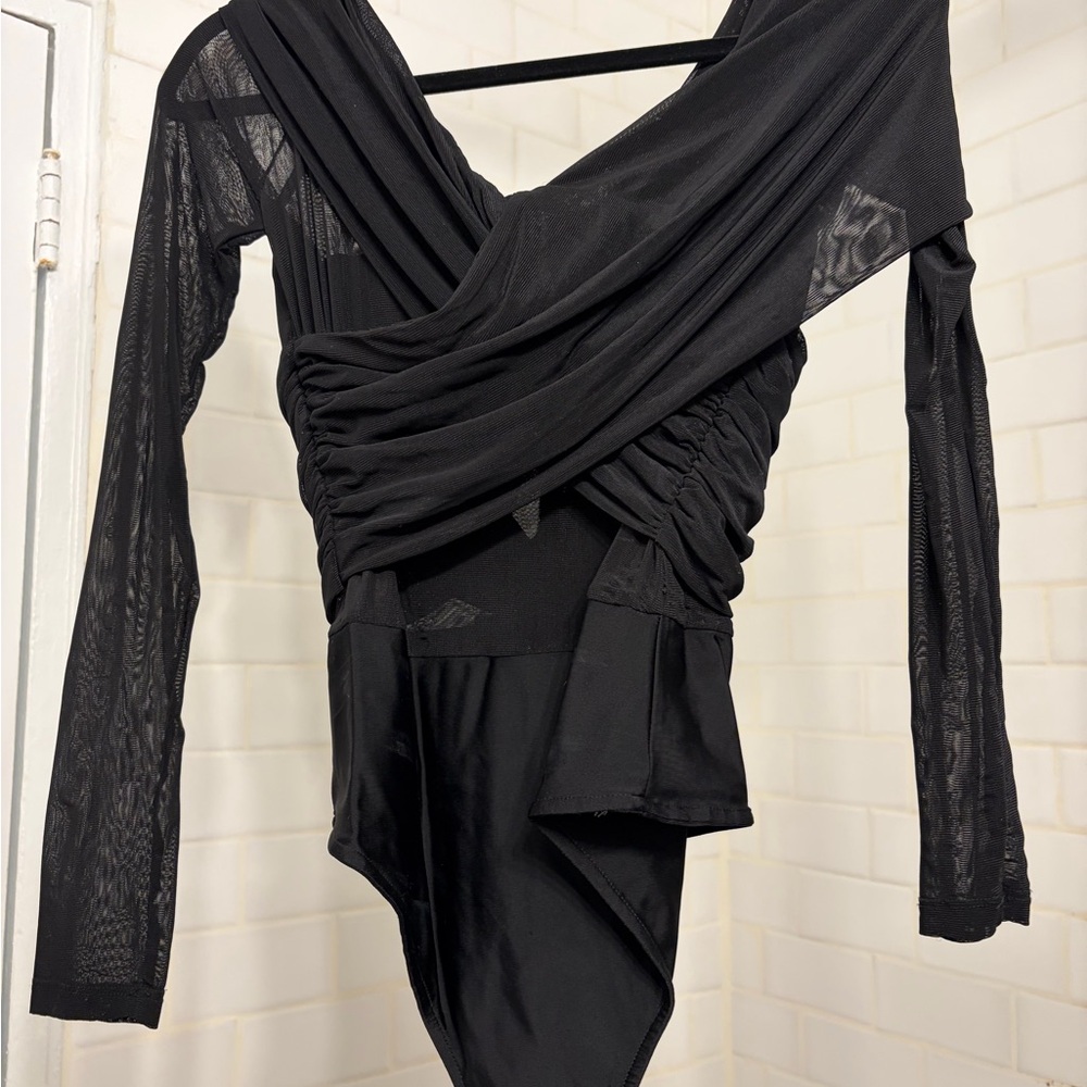 Black Women's Mesh Bodysuit